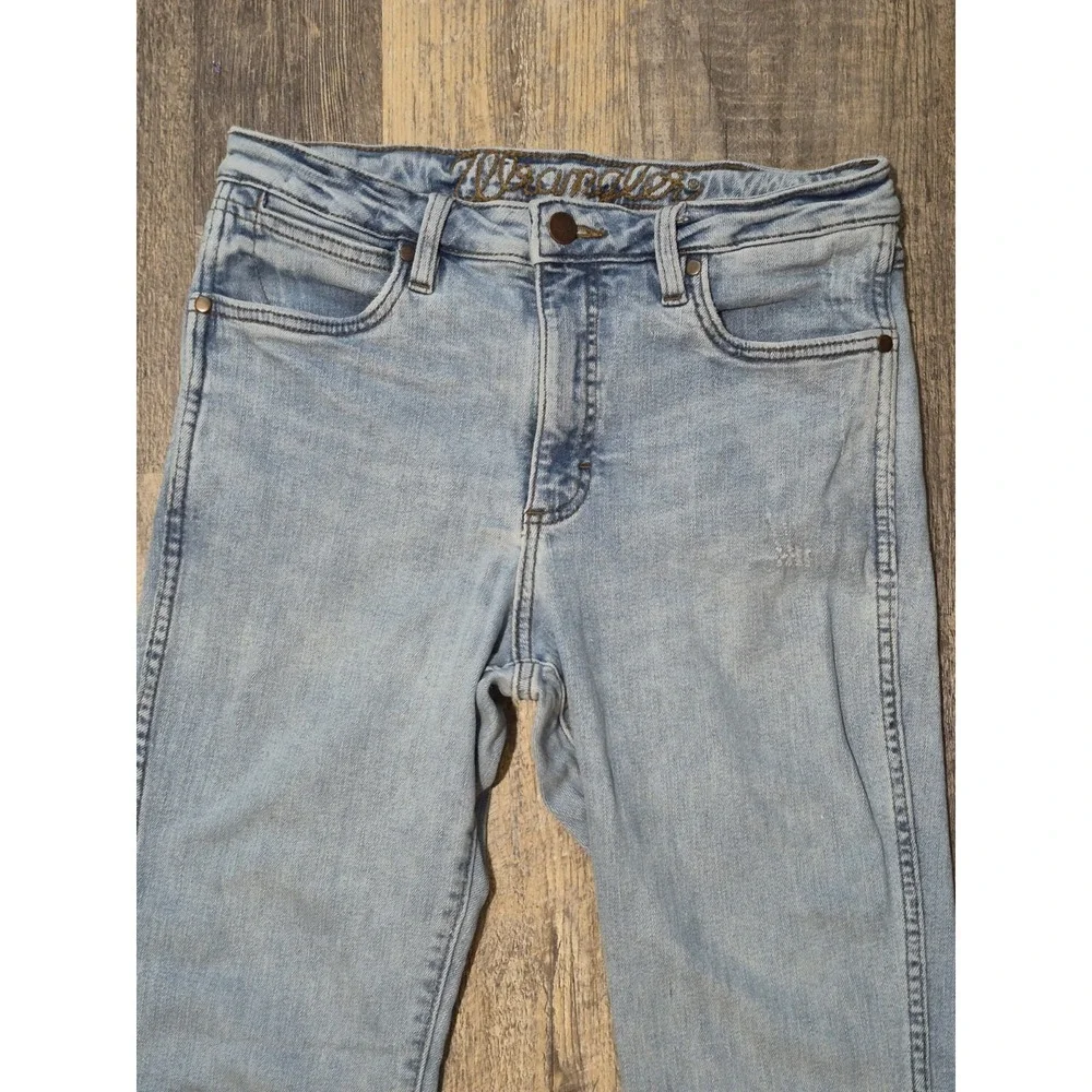 Wrangler Retro High Rise Slim Boot Jeans Mens 29x34 Light Wash Stretch Denim